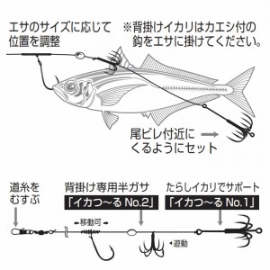 カツイチ IKAクラ イカ一番ベーシックスタイル IS-21 3L(アオリイカ 仕掛け)