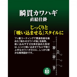 ハヤブサ 瞬貫カワハギ直結式吸わせ鈎 3本鈎2セット SD217 (堤防釣り 仕掛け)