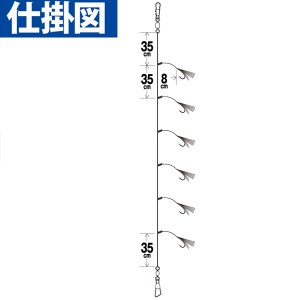 ハヤブサ タテ釣りSPつくつくベイトPP 6本 7-6 SS440 (胴突仕掛け 釣り)