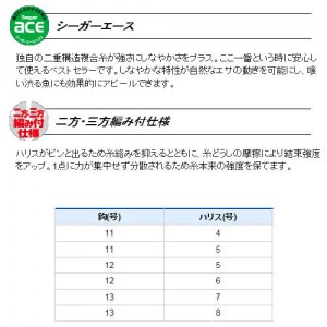 ハヤブサ シーガーエース ふかせ 9m 3本針 E-734 (船釣り 仕掛け) 12-6