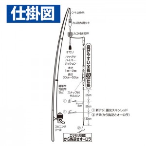 ハヤブサ ひとっ飛び 蓄光スキンレッド&から鈎80cm3本鈎 HN107 (堤防釣り 仕掛け)