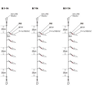 ハヤブサ 小アジ専科 ケイムラ白エビ HS202 (サビキ 仕掛け)
