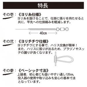 ハヤブサ 船イカリーダー ヨリ糸＆ヨリチチワ仕様 7本 SR310 (イカ仕掛け)