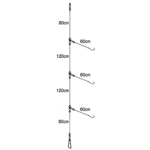 まるふじ 別誂アコウ・タラ 全長4.0m 3本針 D058 (胴突仕掛け)